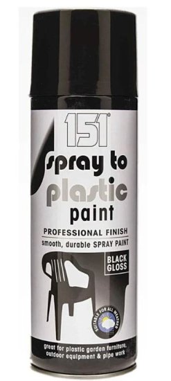 (image for) SPRAY TO PLAST PAINT BLK GLOSS - 400ML