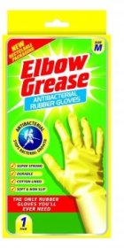 (image for) ELBOW/G RUBBER GLOVES ANTI-BAC - MEDIUM