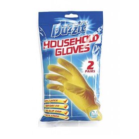(image for) DUZZIT HOUSEHOLD GLOVES 2PAIRS - MEDIUM