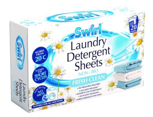 (image for) LAUNDRY DETERGENT SHEETS FRESH CLEAN - 20S