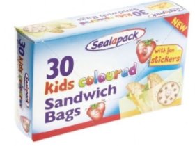(image for) KIDS COLOUR SANDWICH BAGS - 30S
