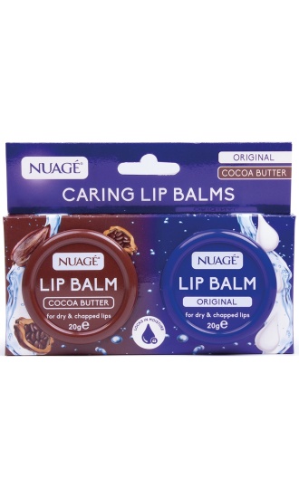 (image for) NUAGE LIP BALM TIN ORIGINAL & COCOA BUTTER - 20G 2PK