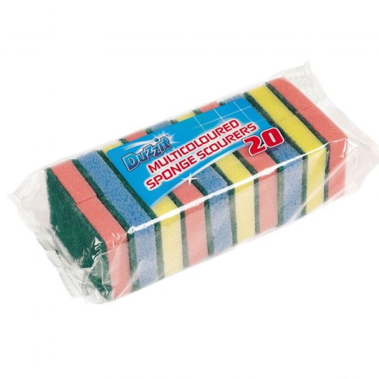 (image for) SPONGE SCOURER DUZZIT M/COLOUR - 20S