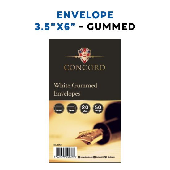 (image for) PUK ENVELOPE WHITE GUMMED 50S - 3.5X6\"