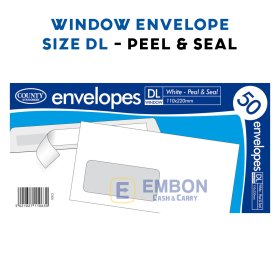 (image for) CTY ENVELOPE WHI P/SEAL WIN 50 - DL