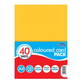 (image for) COLOURED CARD PACK 40SHEETS - 40S