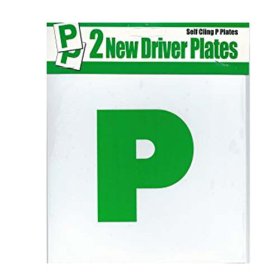 (image for) P PLATES GREEN SELF CLING PK2 - STD
