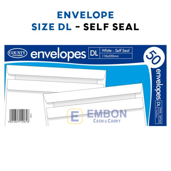 (image for) CTY ENVELOPE WHITE S/SEAL 50S - DL