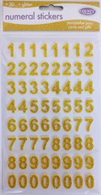 (image for) 3D NUMERICAL STICKERS GOLD - STD
