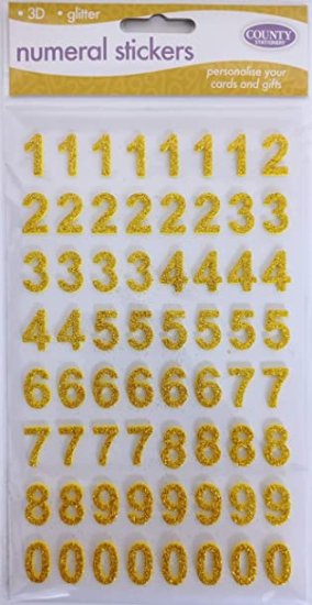 (image for) CTY NUMERICAL STICKERS GOLD 3D - STD