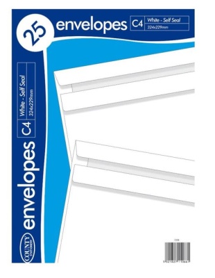 (image for) COUNTY C5 ENVELOPE WHITE SELF SEAL - 25PK