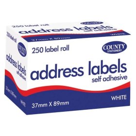 (image for) CTY ADDRESS LABELS 250'S - 37X89