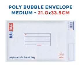 (image for) CTY POLY BUBBLE BAG WH 21X33CM - MEDIUM