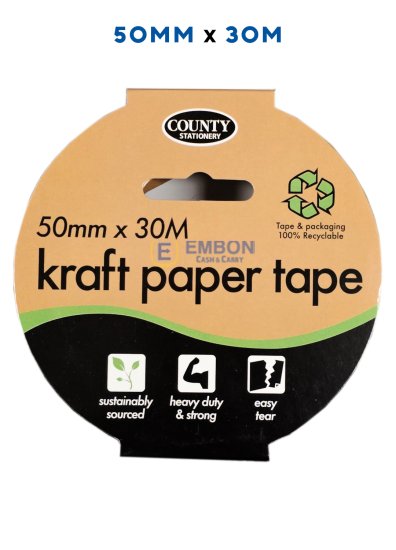 (image for) CTY KRAFT PAPER TAPE 30M - 50MM