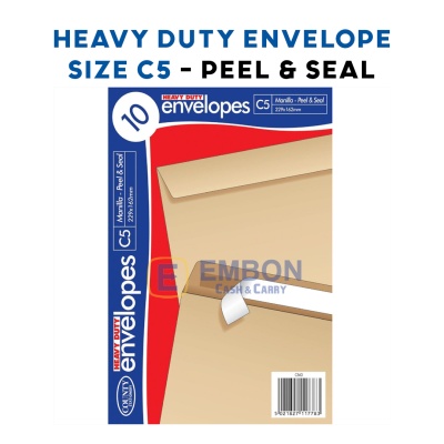 (image for) COUNTY HEAVY DUTY C5 ENVELOPE MANILLA PEEL & SEAL - 10PK