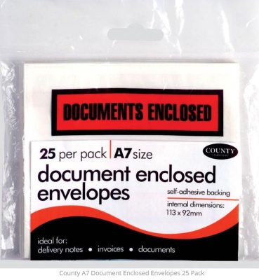 (image for) COUNTY DOCUMENT ENCLOSED ENVELOPE 25S - A7