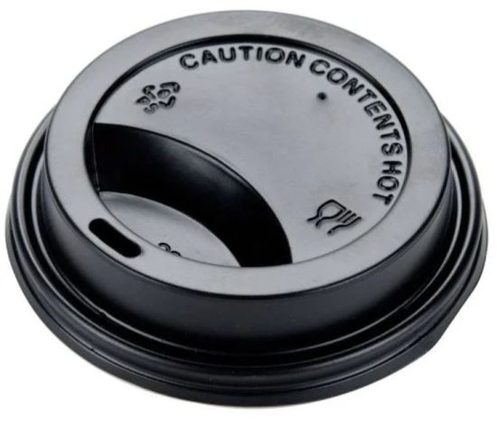 (image for) GG HOT CUP LID BLACK 100S - 8OZ