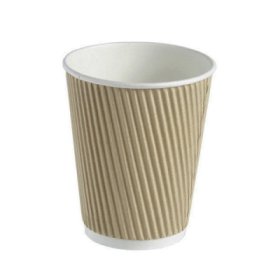 (image for) GG RIPPLE PAPER CUP BROWN 25S - 12OZ