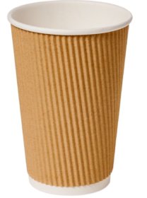(image for) GG RIPPLE PAPER CUP BROWN 25S - 16OZ