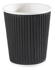 (image for) GG RIPPLE PAPER CUP BLACK 25S - 8OZ