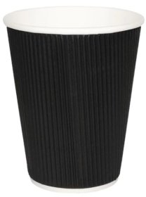 (image for) GG RIPPLE PAPER CUP BLACK 25S - 12OZ