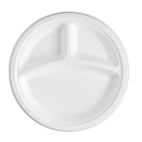 (image for) HP BAGASSE PLATE 3COMP 50S - 10"