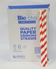 (image for) SLUSH PAPER STRAW RED STRIPE - STD