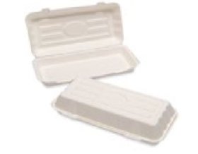 (image for) HP BAGASSE CLAMSHELL BOX - 12X6"
