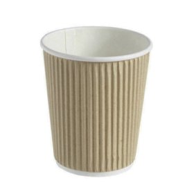 (image for) GG RIPPLE PAPER CUP BROWN 25S - 8OZ
