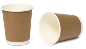 (image for) GG HOT CUP D/WALL BROWN 25S - 8OZ