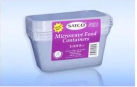(image for) SATCO PLASTIC CONT+LID M/W 4S - 1000ML