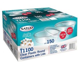 (image for) SATCO PLAST CONT+LID ROUND CLR - 800ML