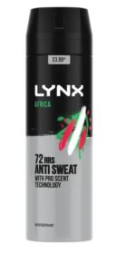 (image for) LYNX DEO BSPRAY AFRICA PM3.99 - 200ML