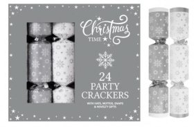 (image for) XMAS CRACKER PARTY BOX SIL 24S - 9"
