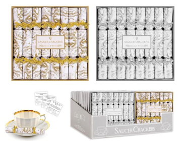 (image for) XMAS CRACKER SAUCER SIL/GLD 8S