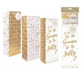 (image for) XMAS GIFT BAG BOTTLE GOLD 3S