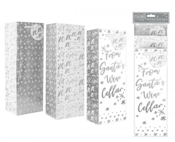(image for) XMAS GIFT BAG BOTTLE SILVER 3S