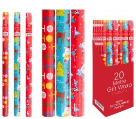 (image for) XMAS GIFT WRAP 100% REC PAPER - 20M