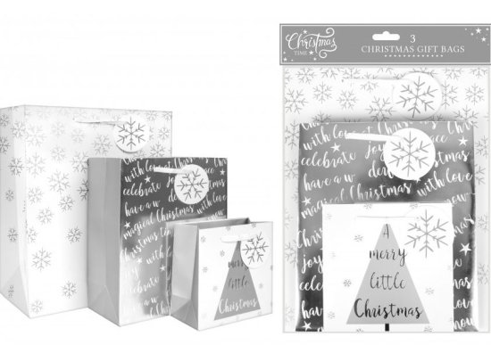 (image for) XMAS GIFT BAGS SILVER JOY - 3S