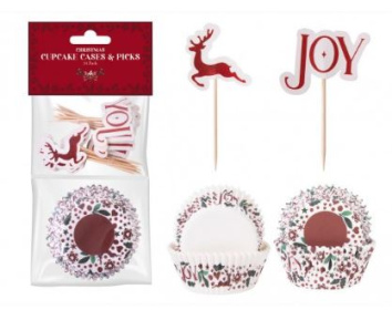(image for) XMAS CUPCAKE CASES+PICK RED