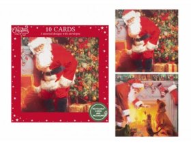 (image for) XMAS CARDS TRADITIONAL SANTA - 10S