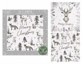 (image for) XMAS CARDS DEER SILVER - 10S