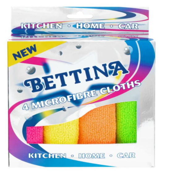 (image for) BETTINA MICROFIBRE CLOTHS IN A BOX ASSORTED - 4S