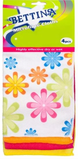 (image for) BETTINA MICROFIBRE CLOTHS ASST - 4S