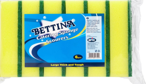 (image for) BETTINA HEAVY DUTY THICK CATERING SPONGE SCOURER-6PC