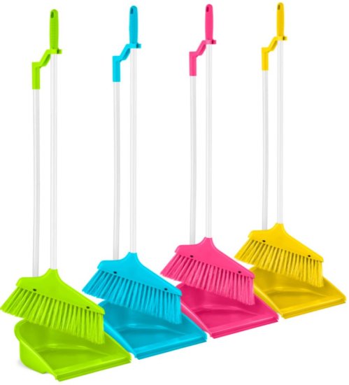 (image for) BETTI L/HANDLE DUSTPAN & BRUSH - LONG