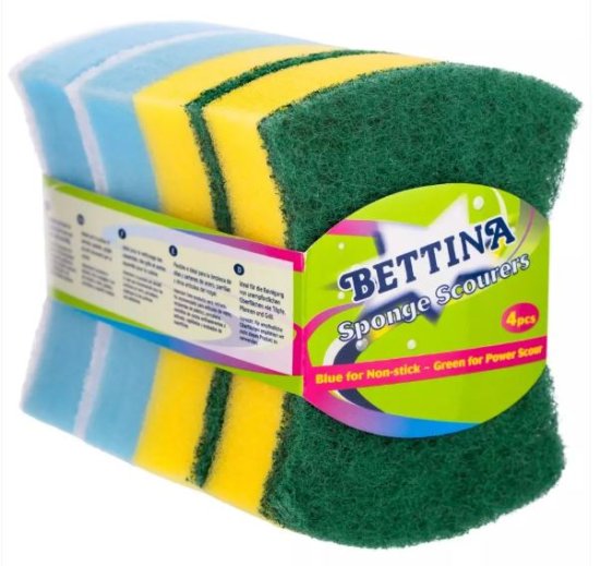 (image for) BETTINA SPONGE SCOURER BLU/YEL - 4S