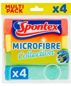 (image for) SPONTEX MICROFIBRE CLOTHS PK4 - STD