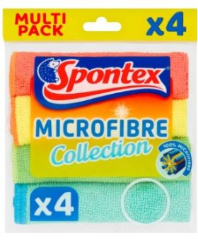 (image for) SPONTEX MICROFIBRE CLOTHS PK4 - STD