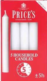 (image for) PRI HOUSEHOLD CANDLE WHITE 5HR - 5S